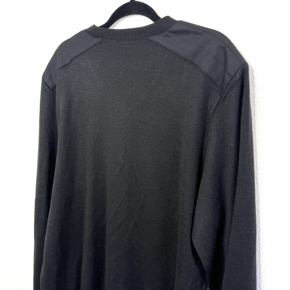 Fourmy by Cintas Men's Charcoal V Neck Sweater Medium Knit  Shoulder Epaulets XL - Picture 11 of 13